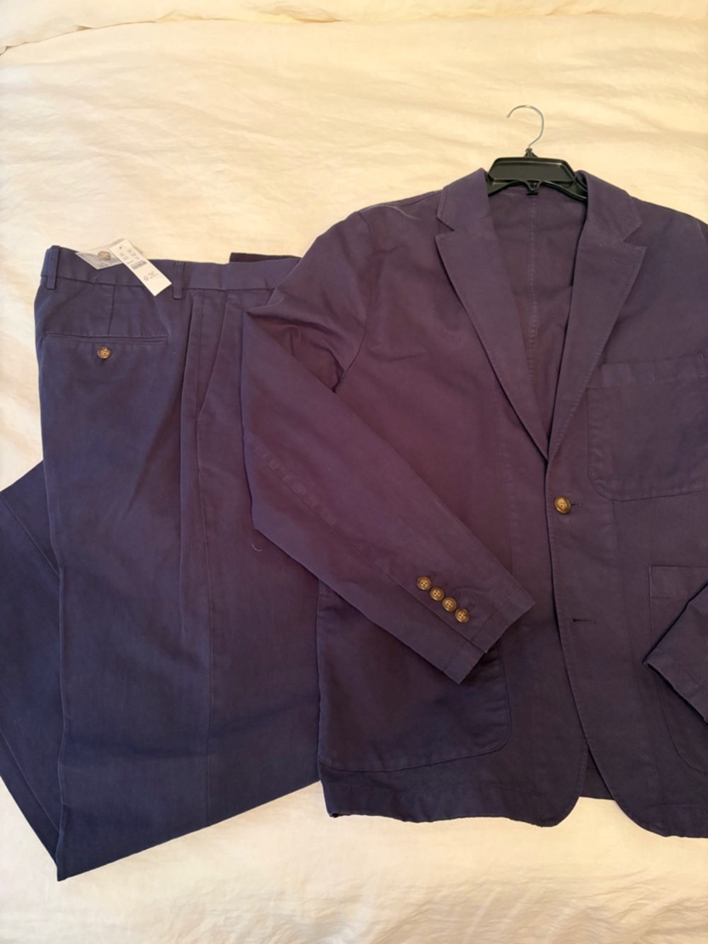 J. Crew Cotton Linen Navy Suit 38R/40R